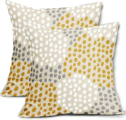 Vista 43 de Sweetshow Juego de 2 fundas de almohada de 16 x 16 pulgadas, diseño bohemio, con diseño de lunares, moderno y moderno, para exteriores, decorativas