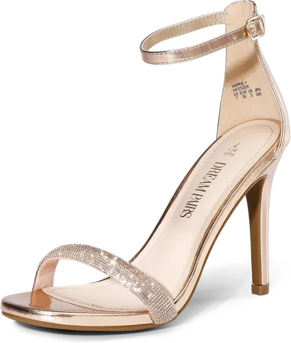 Vista 12 de DREAM PAIRS Sandalias de tacón alto para mujer Negro/Gamuza
