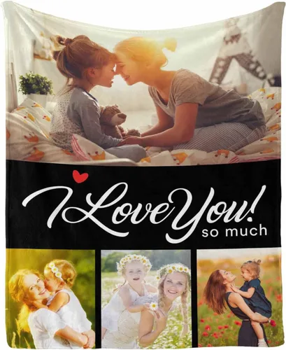 Vista 23 de InterestPrint Regalos personalizados para mamá, manta personalizada con fotos y fotos familiares, regalos de cumpleaños para el día de la madre