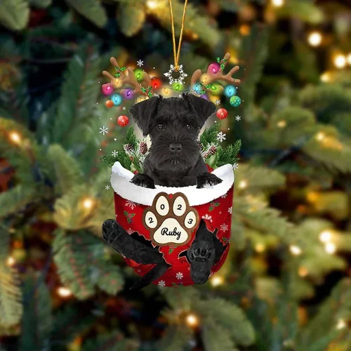 Vista 145 de Adornos personalizados de Pug cervatillo – Decoración personalizada para árbol de Navidad con patas de bolsillo de nieve