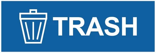 Vista 42 de Letrero básico de basura (negro) - Pequeño paquete de 1