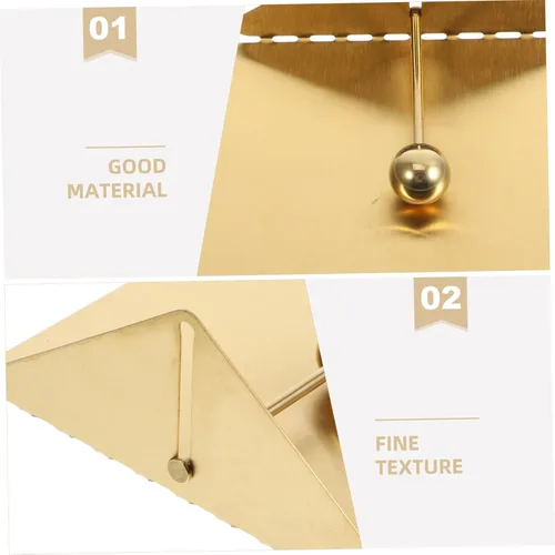 Vista 4 de Servilletero dorado para mesa de metal rústico con brazo pesado para cocina, comedor