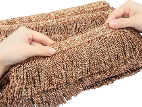 Vista 10 de Cortina de flecos de lingotes de 5 yardas/2.5 pulgadas, adornos de tela con flecos para el hogar, accesorios de costura para manualidades, ropa