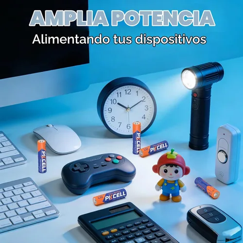 Vista 5 de PKCELL Paquete de 12 pilas AAA, pilas alcalinas LR03 de 1.5 voltios triple A