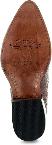 Vista 4 de Soto Boots Botas vaqueras con estampado de cola Gator H7006 para hombre