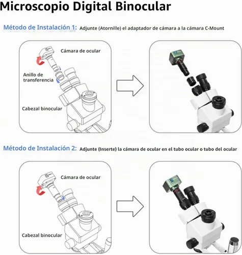 Vista 8 de [Usado] Cámara de microscopio USB de 37MP 1080P 60FPS Cámara de microscopio de la industria de vídeo con adaptador de conversión, montaje C