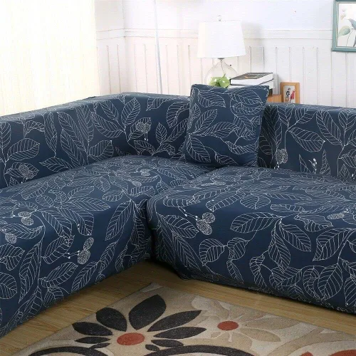 Vista 3 de ele ELEOPTION - Funda para sofá seccional de tela elástica universal para sofá en forma de L, protector para sala de estar (forma de L 3+3 plazas)