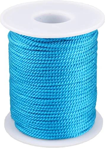 Vista 29 de Cuerda de nailon trenzado de 3 capas para jardinería, manualidades, fabricación de pulseras (0.059 in-164 pies, verde militar)