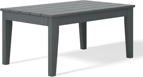 Vista 17 de WestinTrends Malibu - Mesa de centro rectangular de polietileno de alta densidad para exteriores, color negro