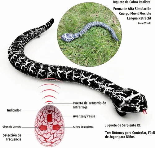 Vista 2 de Tipmant Juguete de animal a control remoto realista de serpiente a control remoto para gatear, eléctrico electrónico, funciona con pilas, honrado