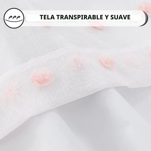 Vista 4 de MYSKY HOME - Cortinas opacas rosadas para dormitorio de niñas de 54 pulgadas de largo, cortinas cortas para tratamiento de ventanas, 100% cortinas