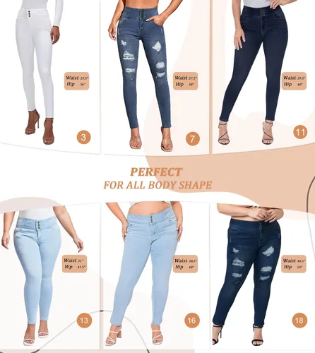 Vista 4 de Hybrid & Company Pantalones de mezclilla elásticos supercómodos para mujer V3