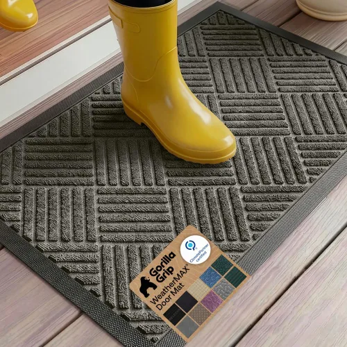 Vista 139 de Gorilla Grip - Tapete WeatherMax todo terreno 100% impermeable, caucho natural, resistente a manchas y decoloración, interior y exterior, fácil