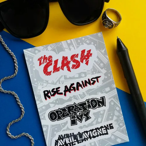 Vista 7 de BulbaCraft Pegatinas Punk Rock - Pegatinas de Banda para Adultos, Adhesivos Autoadhesivos e Impermeables, Pegatinas Punk Rock para Laptops