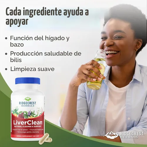 Vista 2 de RidgeCrest Herbals LiverClean Fórmula de apoyo hepático herbario 60