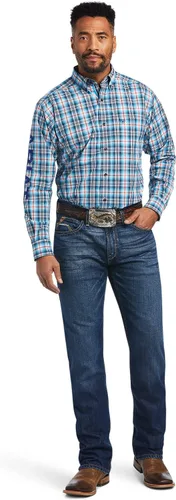 Vista 3 de ARIAT Men's Logo Patten Plaid Long Sleeve Button Down Western Shirt