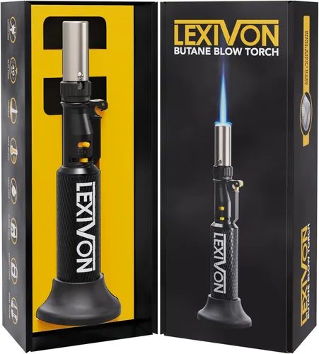 Vista 10 de LEXIVON Kit multiusos de soldador de butano Juego de 7 puntas de llama ajustable inalámbrico de encendido automático Grado Profesional
