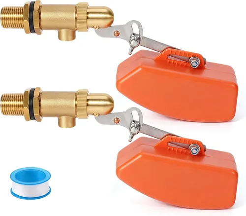 Vista 11 de Válvula de flotador de 1/2 pulgada, válvula de flotador de agua de latón con brazo ajustable, válvula de bola flotante de llenado automático y 1/2
