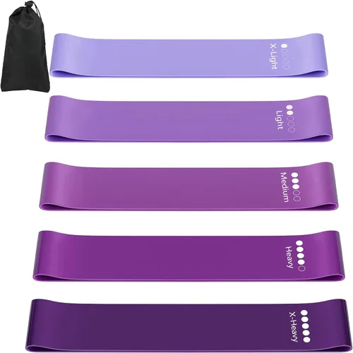 Vista 9 de Bandas de resistencia para entrenamiento, bandas de ejercicio de látex, bandas elásticas para ejercicio con guía de entrenamiento y bolsa