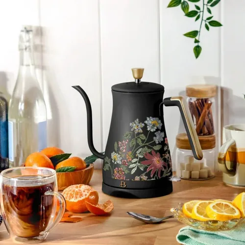 Vista 6 de Hervidor eléctrico de cuello de cisne 1 litro 1200 W, acero inoxidable, té para verter sobre café, apagado automático, base de alimentación