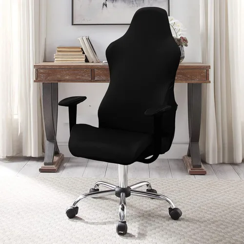 Vista 2 de WOMACO Funda Elástica para Silla Gaming, Funda de Asiento Extensible para Silla de Computadora de Cuero Reclinable Racing con Volantes, Protector