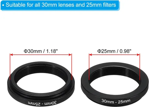 Vista 2 de PATIKIL Anillo de metal con paño de limpieza, paquete de 2 anillos adaptadores de filtro de lente de cámara, anillo adaptador de filtro de aluminio