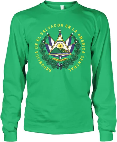 Vista 10 de Cybertela Camiseta de manga larga con escudo de armas de El Salvador para hombre Negro