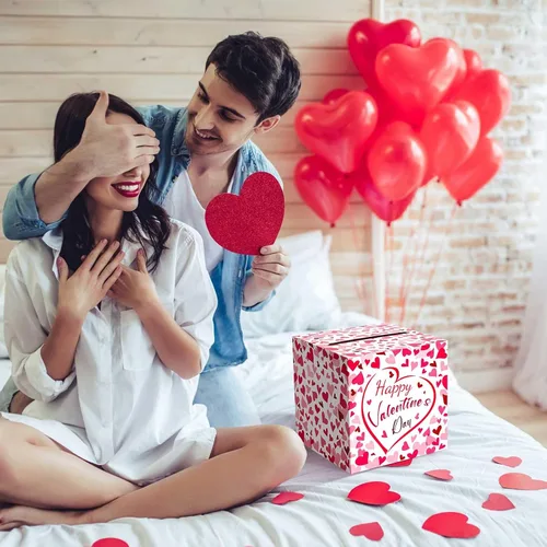 Vista 4 de Hxezoc Caja de Tarjetas de San Valentín Recuerdos Buzón Feliz Día de San Valentín Caja de Cartón para Aula de Niños, Día de San Valentín, Baby