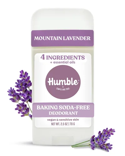 Vista 10 de HUMBLE BRANDS Desodorante sin aluminio, vegano y libre de crueldad, formulado para pieles sensibles, simplemente sin perfume, 2.5 onzas