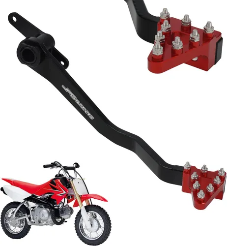Vista 8 de JFG RACING Palanca de pedal de freno trasero plegable para motocicleta, CNC universal para CRF XR RM KX KLX TTR PW SSR Apollo TAO TAO SDG 50cc