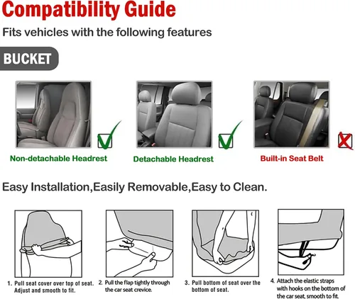 Vista 7 de uxcell - Funda universal para asiento delantero de automóvil, SUV, 1 unidad