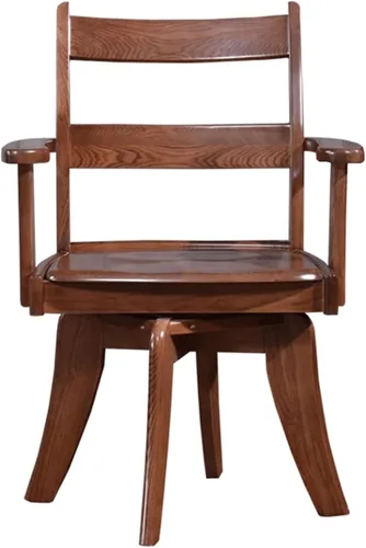 Vista 6 de Sillas de escritorio de oficina, silla de oficina de madera maciza, rotación de 360 grados, silla de escritorio con respaldo cómodo, silla