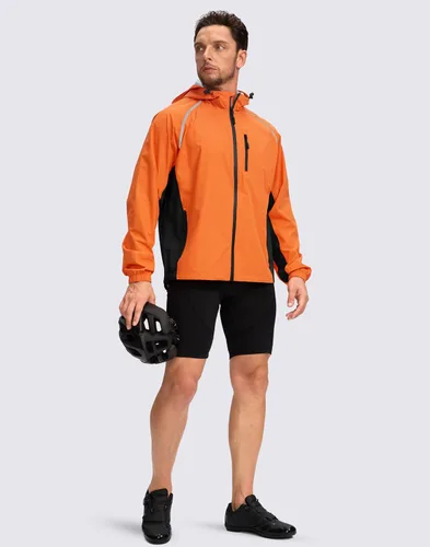 Vista 6 de Chaqueta impermeable para hombre, para ciclismo, correr, ligera, plegable, cortavientos, con capucha, equipo de golf, senderismo, impermeable