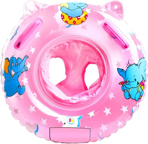 Vista 9 de Sealive Flotador de piscina infantil, anillo de natación para bebé con asiento para niños pequeños barco y doble asa, primeros flotadores de piscina