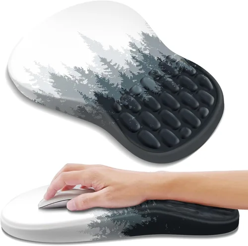 Vista 12 de YIWEI Alfombrilla de mouse ergonómica con soporte para muñeca, alfombrilla de mouse de espuma viscoelástica de gel para teclado de computadora