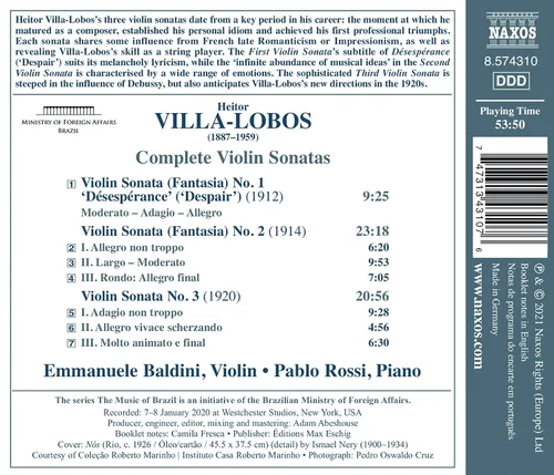 Vista 3 de Villa-Lobos Complete Violin Sonatas