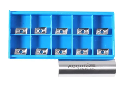 Vista 4 de Accusize Industrial Tools APKT11T308-LH Insertos de carburo para mecanizado de aluminio, juego de 10 piezas, 0058-1130x10 APKT11T308-G2