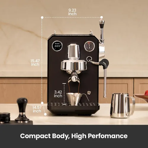 Vista 4 de Gemilai Owl G3006 - Máquina de café expreso para el hogar, control de temperatura PID y cabezal de grupo comercial de 2.283 in, cafetera de acero