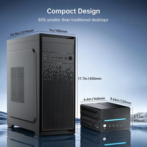Vista 5 de msecore Mini PC - Core i9-14900F, 32GB RAM, 1T SSD, RTX 5060 8GB