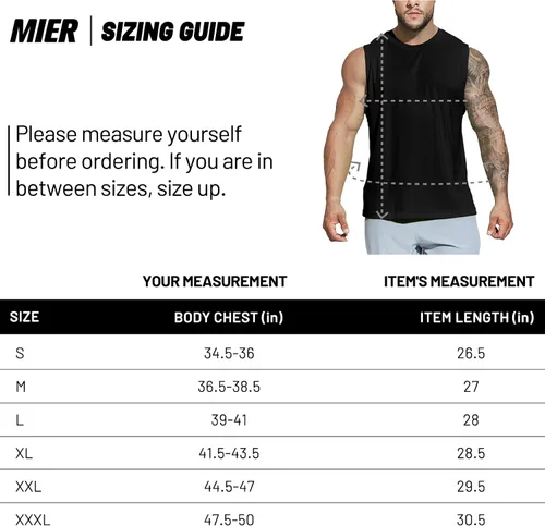 Vista 7 de MIER Camisetas de natación sin mangas UPF 50+ para hombre, secado rápido, para correr, con protección UV