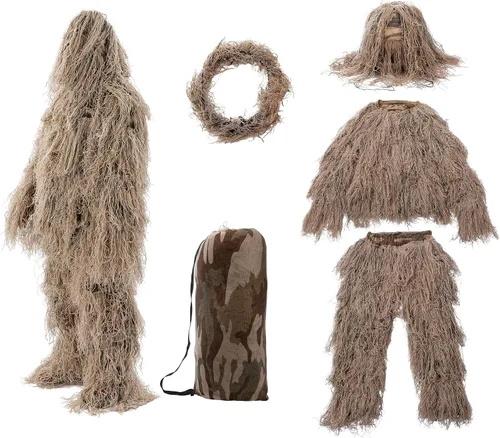 Vista 8 de Ghillie Suit for Men, 5 in 1 3D Camouflage Hunting Suits Camo Hunting Clothes for Adults