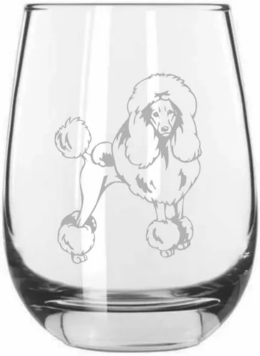 Vista 419 de Shar Pei (chino) - Vaso de vino sin tallo grabado para perro, 15.25 onzas