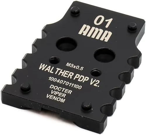 Vista 8 de Placa adaptadora Super Grip para Walther PDP V2, serie F compatible con Trijicon, Holosun, Leupold, Shield, Docter