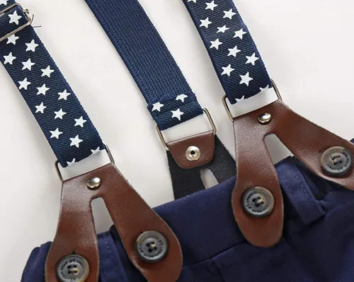 Vista 4 de YUN HAO Conjunto de ropa para bebé con pantalones suaves con corbatín