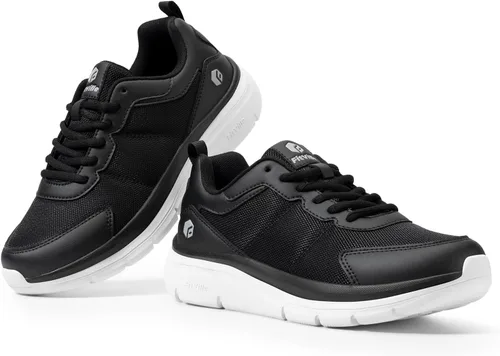 Vista 7 de FitVille Zapatos de caminar para hombre, de ancho ancho, con amortiguación máxima, ligeros, zapatos casuales para alivio de la fascitis plantar