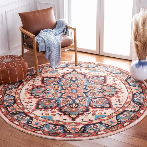 Vista 21 de SAFAVIEH Riviera Collection - Alfombra lavable de 2 pies 2 pulgadas x 9 pies, beige y carbón, antideslizante y fácil de limpiar, ideal para sala