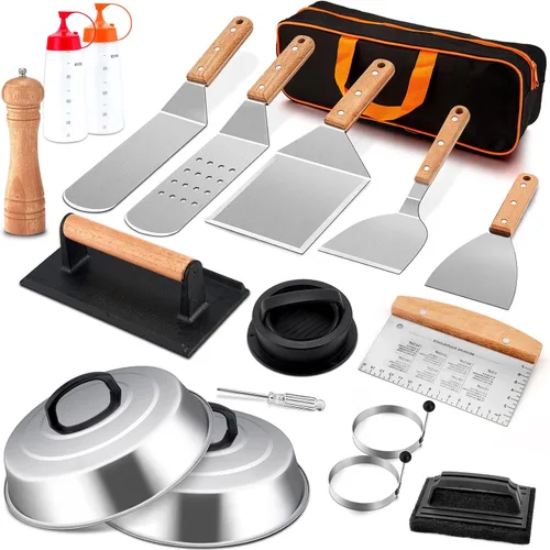 Vista 8 de Kit de Accesorios para Plancha, Joyfair 18 Piezas de Accesorios para Plancha de Superficie Plana para Blackstone, Juego de Herramientas de Plancha