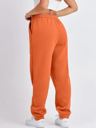 Vista 5 de ANRABESS Pantalones deportivos holgados de forro polar de cintura alta para mujer, pantalones deportivos Y2K para adolescentes y niñas
