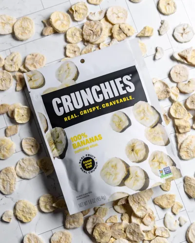 Vista 4 de Crunchies Frutas liofilizadas, frutas crujientes 100% naturales, sin OMG y kosher, paquetes de aperitivos de frutas liofilizadas resellables