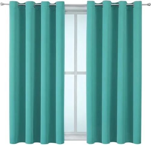 Vista 151 de ChrisDowa - Cortinas cortas para ventana de 40 pulgadas para dormitorio - Cortinas cortas con ojales y aislamiento térmico para oscurecer